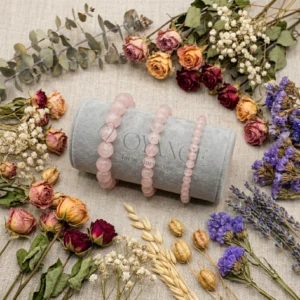 bracelet en quartz rose